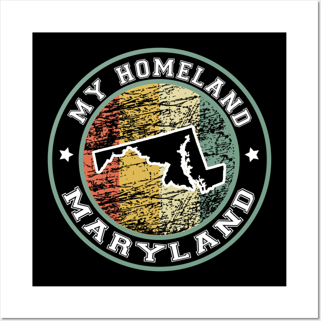 Homeland Maryland state USA vintage Wall Art by LiquidLine